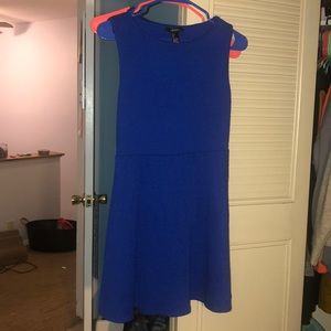 Blue Skater Dress with Open Back